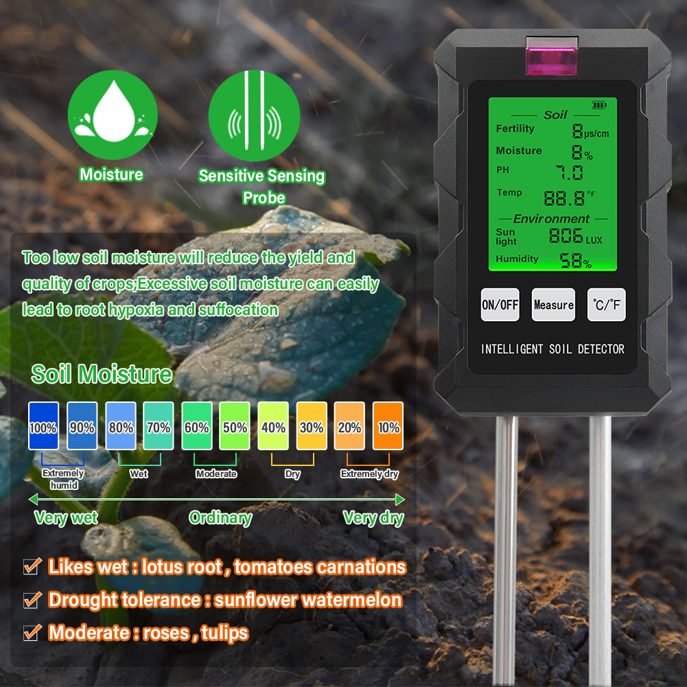 Digital 6 in 1 Soil PH Meter F - Soil Ph Meter recension och pris