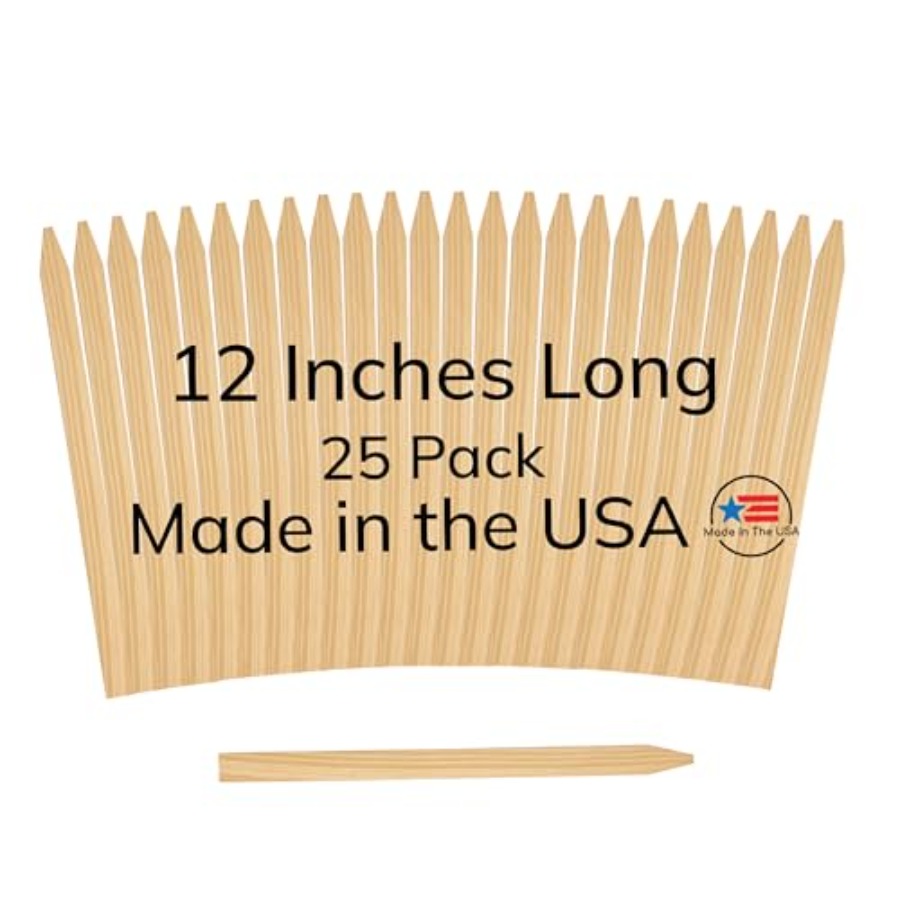 25 Pack Wooden Garden Stakes,  - Garden Row Marker recension och pris