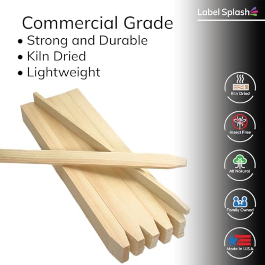 25 Pack Wooden Garden Stakes,  - Garden Row Marker recension och pris