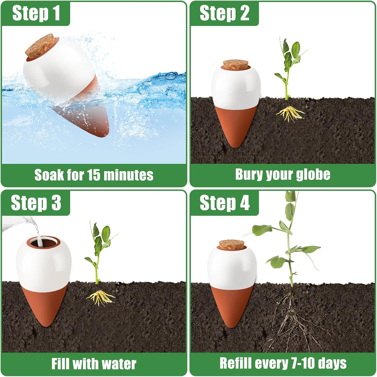 Terracotta Watering Spikes,Sel - Root Watering Spike recension och pris