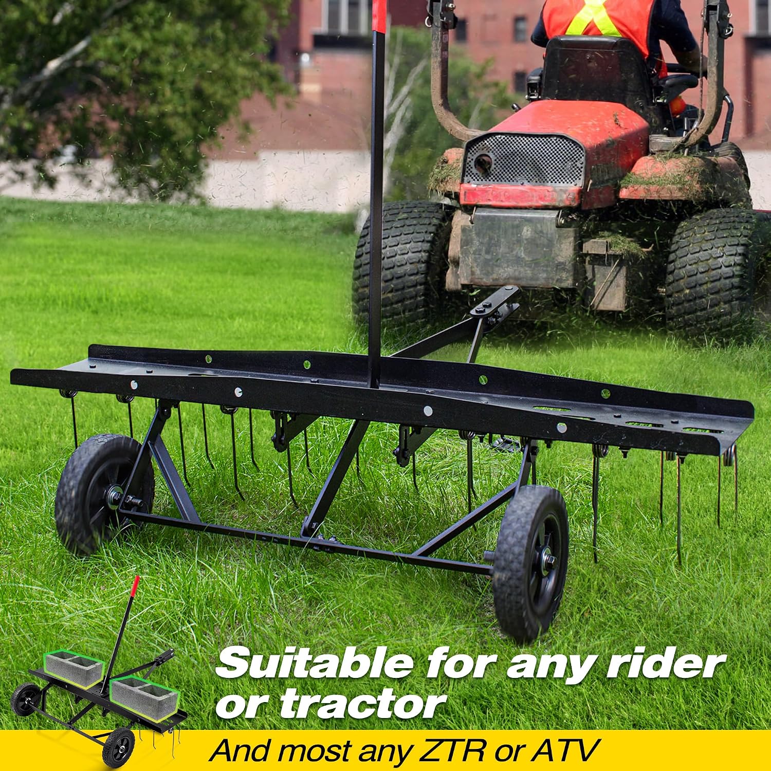 Tow Behind Lawn Dethatcher Rak - Gardening Tools Lawn Mower recension och pris