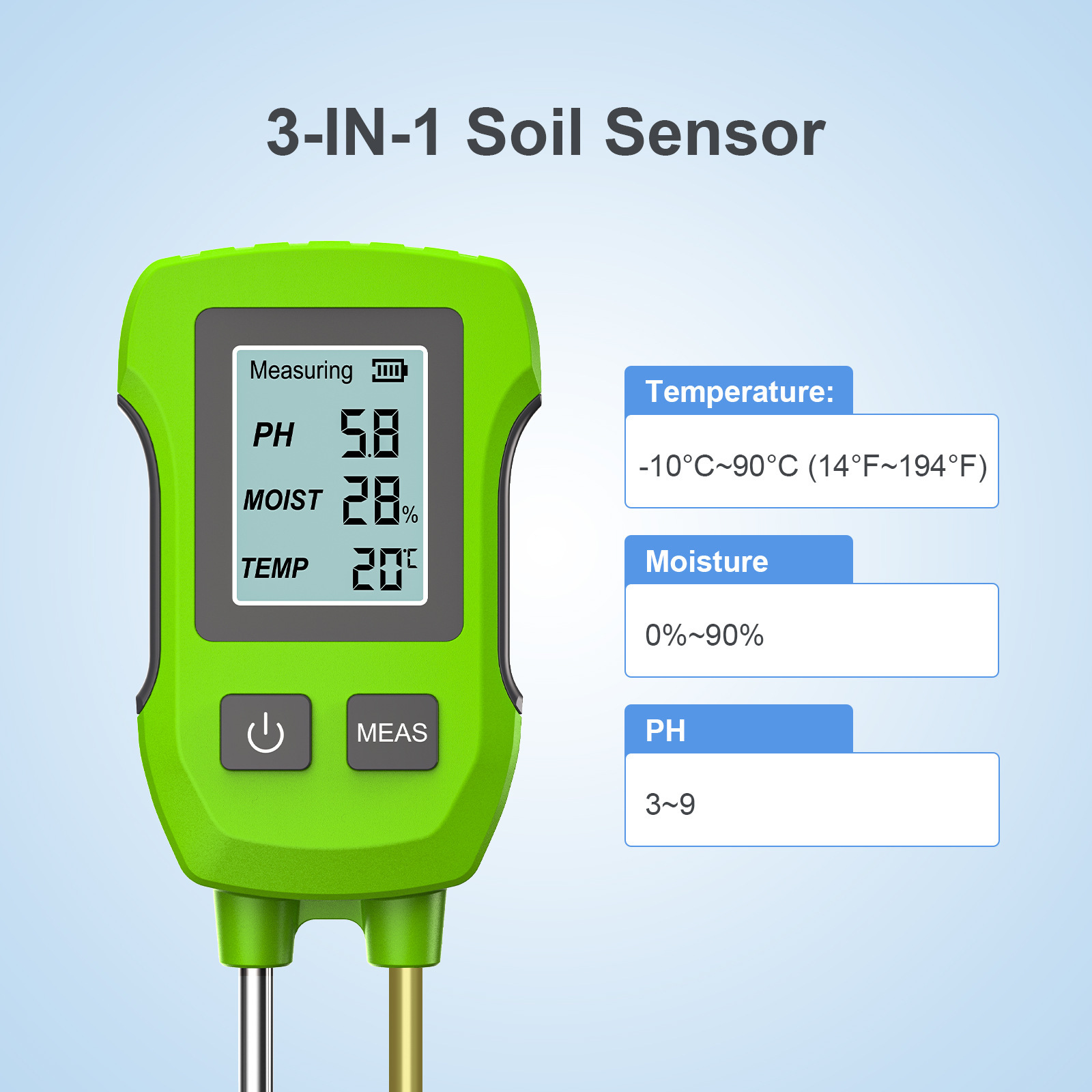Utility Digital Display 3-in-1 - Soil Ph Meter recension och pris
